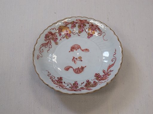 Saucer with squirrels and grape vines