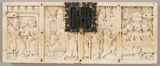 Panel from a Box with Scenes from Romance Literature