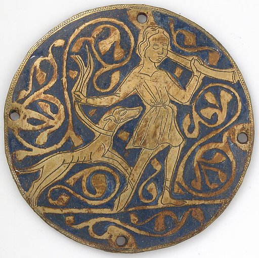 Medallion with Varlet with Horn and Hound