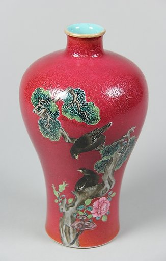 Meiping vase with birds and flowers