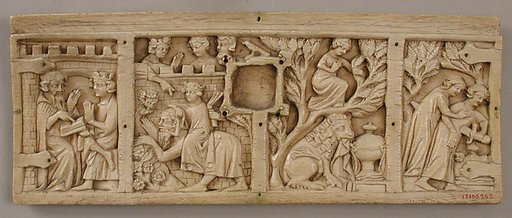 Panel from a Box with Scenes from Romance Literature