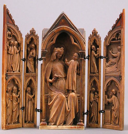 Folding Shrine with Virgin and Child