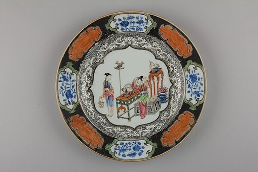 Plate with ladies
