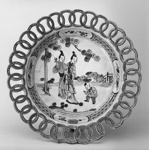 Dish with ladies and boy