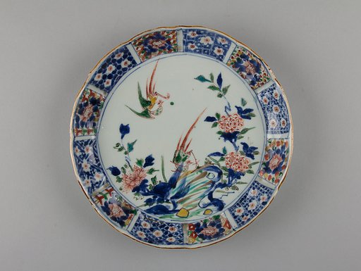 Dish with birds and flowers
