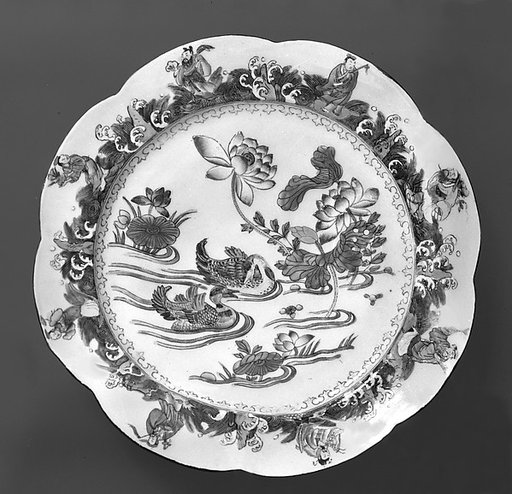 Plate with mandarin ducks and eight immortals