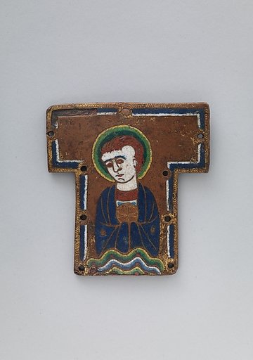 Plaque from a Cross with a Saint or Angel Holding the Host