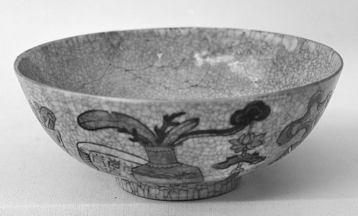 Bowl with scholar objects