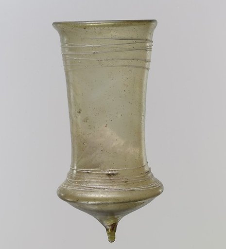 Glass Beaker with White Trails