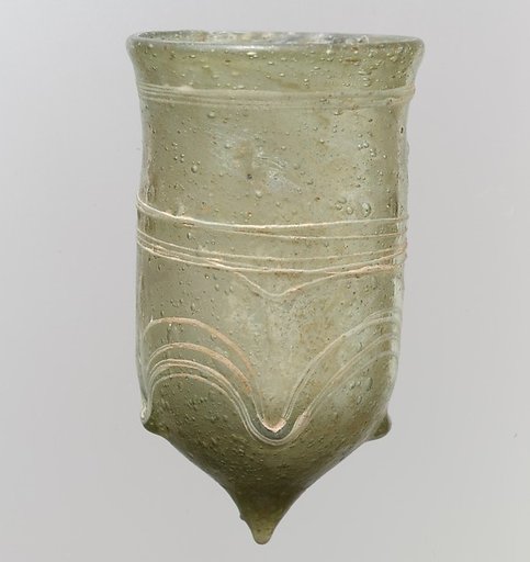 Glass Bell Beaker with White Trails