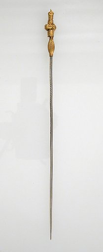 Hairpin with Decorated Gold Bead Finial