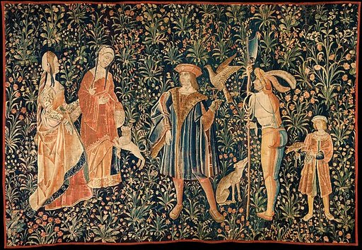 Falconer with Two Ladies, a Page, and a Foot Soldier
