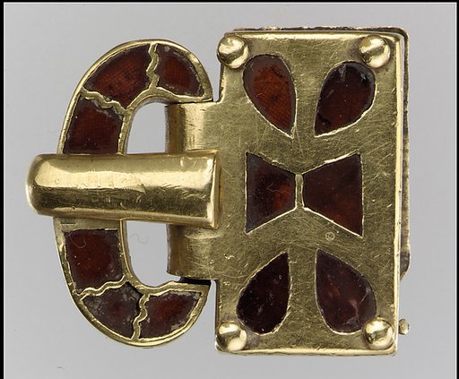 Gold Buckle with Garnets