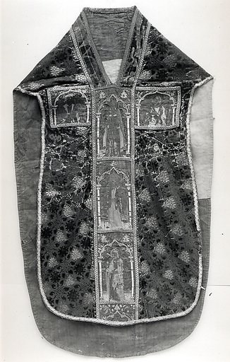 Chasuble with Orphreys in Panels with Saints under Gold Canopies