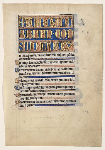 Manuscript Leaf from a Royal Psalter