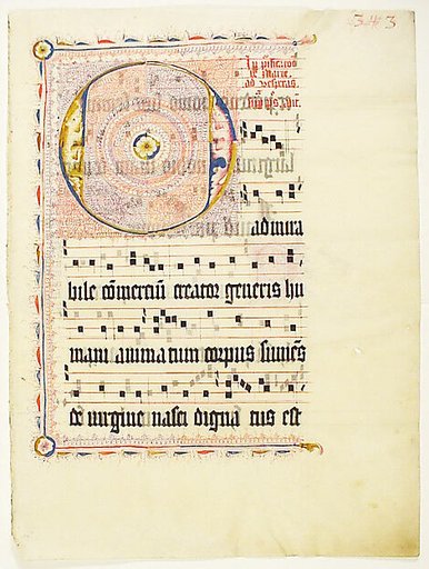 Manuscript Leaf with Initial O, from an Antiphonary