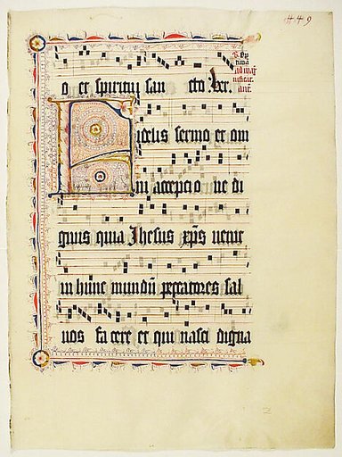 Manuscript Leaf with Initial F, from an Antiphonary
