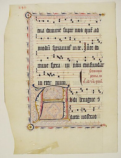 Manuscript Leaf with Initial A, from an Antiphonary