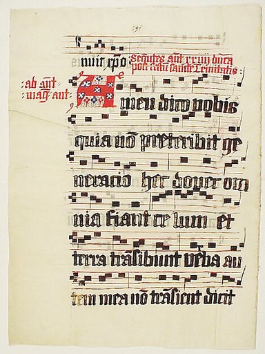 Manuscript Leaf with Initial A, from an Antiphonary