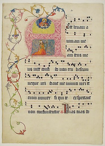 Manuscript Leaf with Initial A, from a Gradual