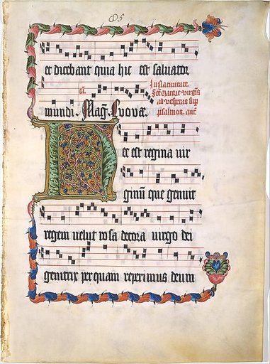 Manuscript Leaf with Initial H, from an Antiphonary