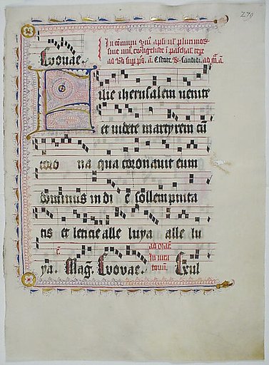 Manuscript Leaf with Initial F, from an Antiphonary