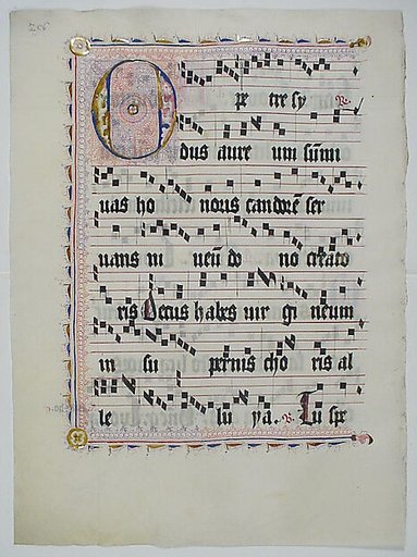 Manuscript Leaf with Initial O, from an Antiphonary