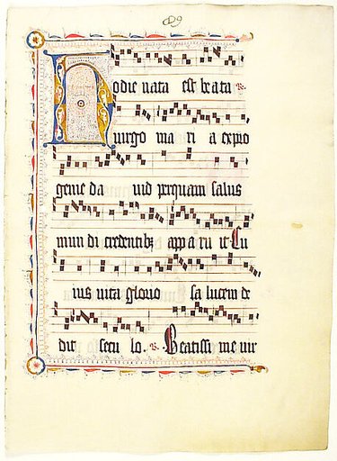 Manuscript Leaf with Initial H, from an Antiphonary