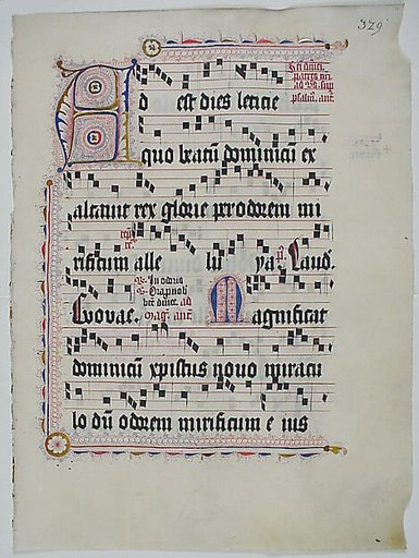 Manuscript Leaf with Initial A, from an Antiphonary