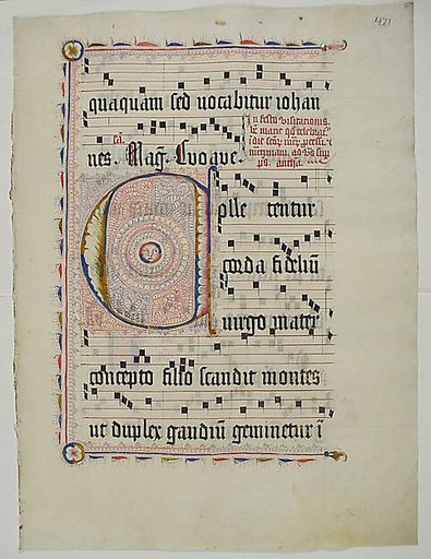Manuscript Leaf with Initial C, from an Antiphonary