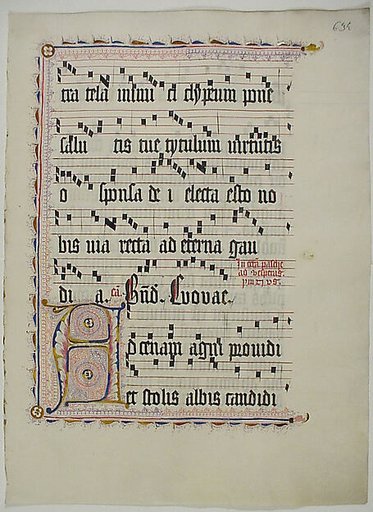 Manuscript Leaf with Initial A, from an Antiphonary