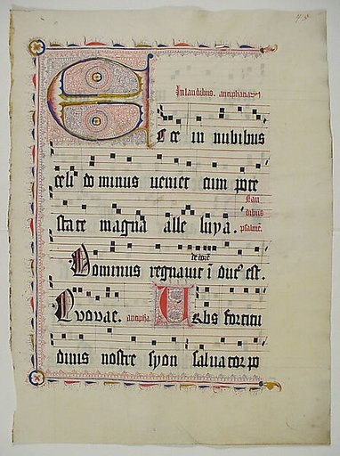 Manuscript Leaf with Initial E, from an Antiphonary