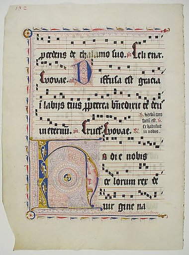 Manuscript Leaf with Initial H, from an Antiphonary