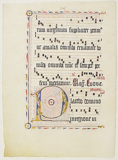 Manuscript Leaf with Initial P, from an Antiphonary