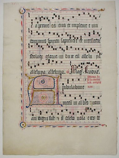 Manuscript Leaf with Initial A, from an Antiphonary