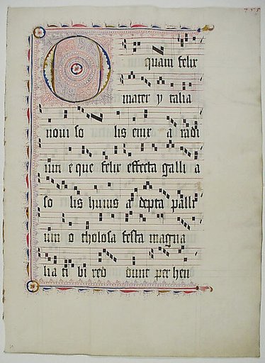 Manuscript Leaf with Initial O, from an Antiphonary