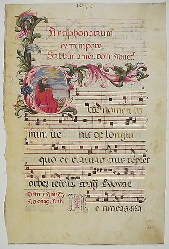 Manuscript Leaf with Initial E, from an Antiphonary