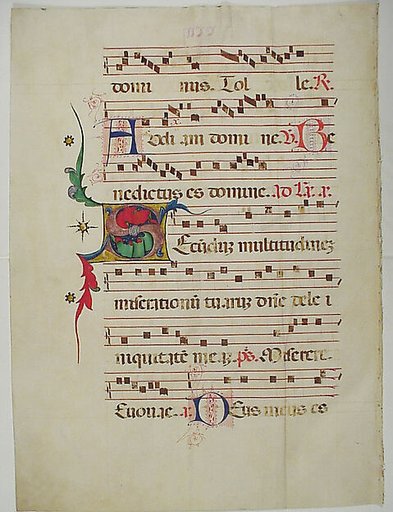 Manuscript Leaf with Initial S, from an Antiphonary