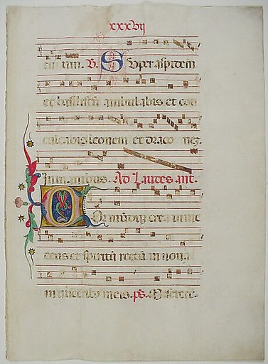 Manuscript Leaf with Initial C, from an Antiphonary