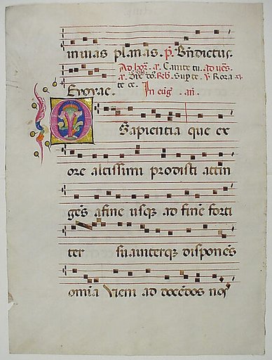 Manuscript Leaf with Initial O, from an Antiphonary