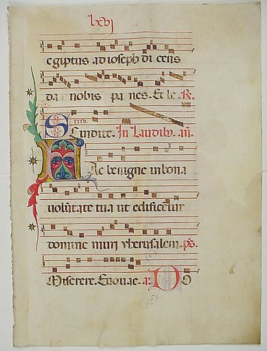 Manuscript Leaf with Initial A, from an Antiphonary