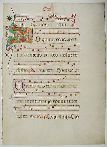 Manuscript Leaf with Initial D, from an Antiphonary