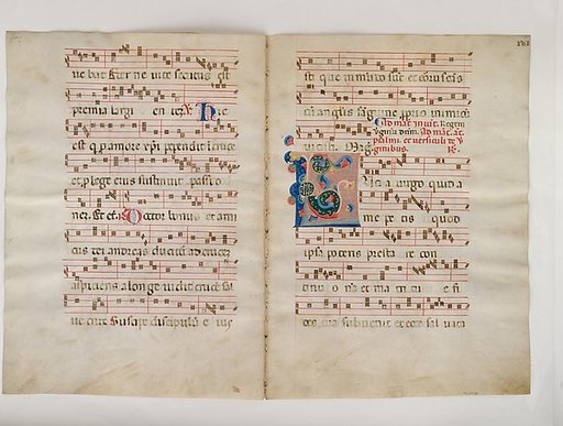 Bifolium with Initial L, from an Antiphonary