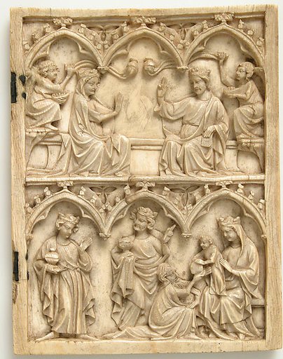 Right Wing of a Diptych with Coronation of the Virgin and Adoration of the Magi