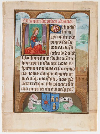 Manuscript Leaf wtih Saint Dorothy, from a Book of Hours
