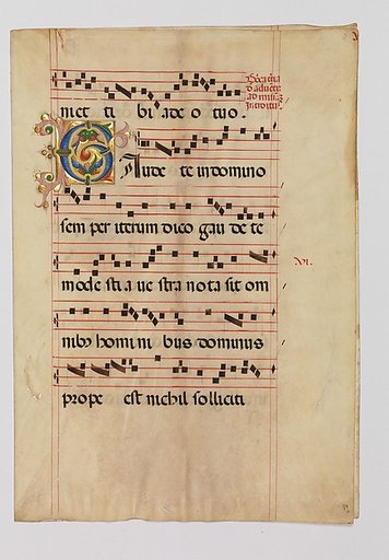 Bifolium with Foliated Initial C, from a Gradual