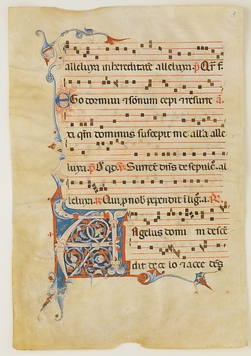 Manuscript Leaf with Foliated Initial A, from an Antiphonary