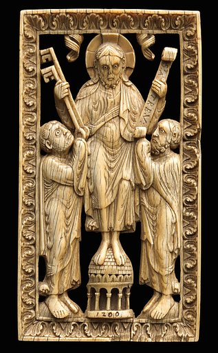 Plaque with Christ Presenting the Keys to Saint Peter and the Law to Saint Paul