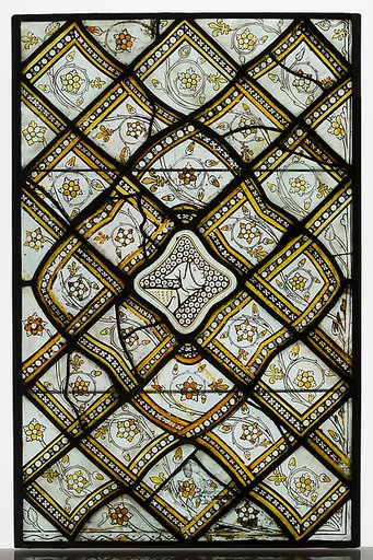 Panels of Grisaille Glass with Grotesques