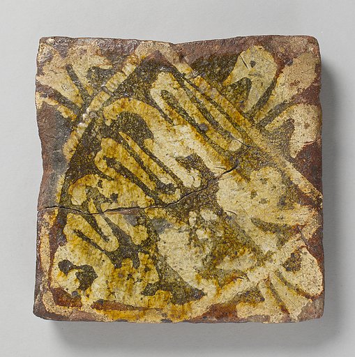 Two-Colored Tile with arms of England